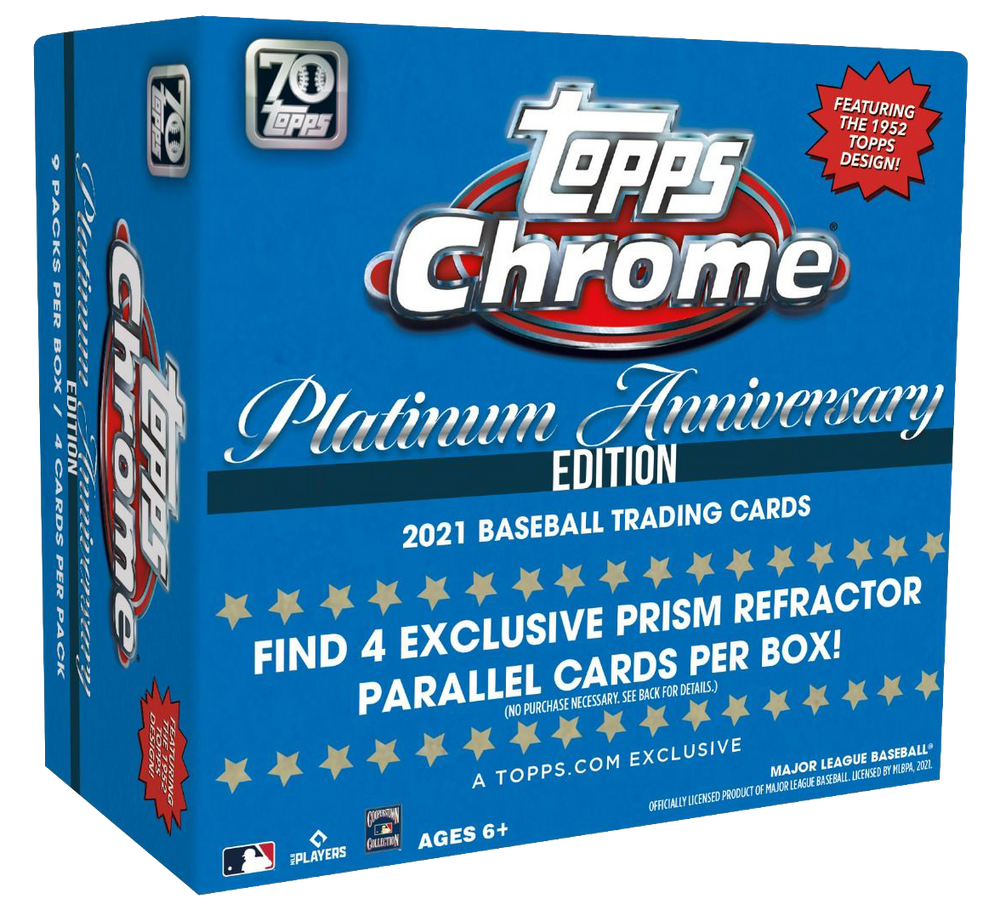 2021 Topps Chrome Platinum Anniversary Baseball Mega Box - Blue