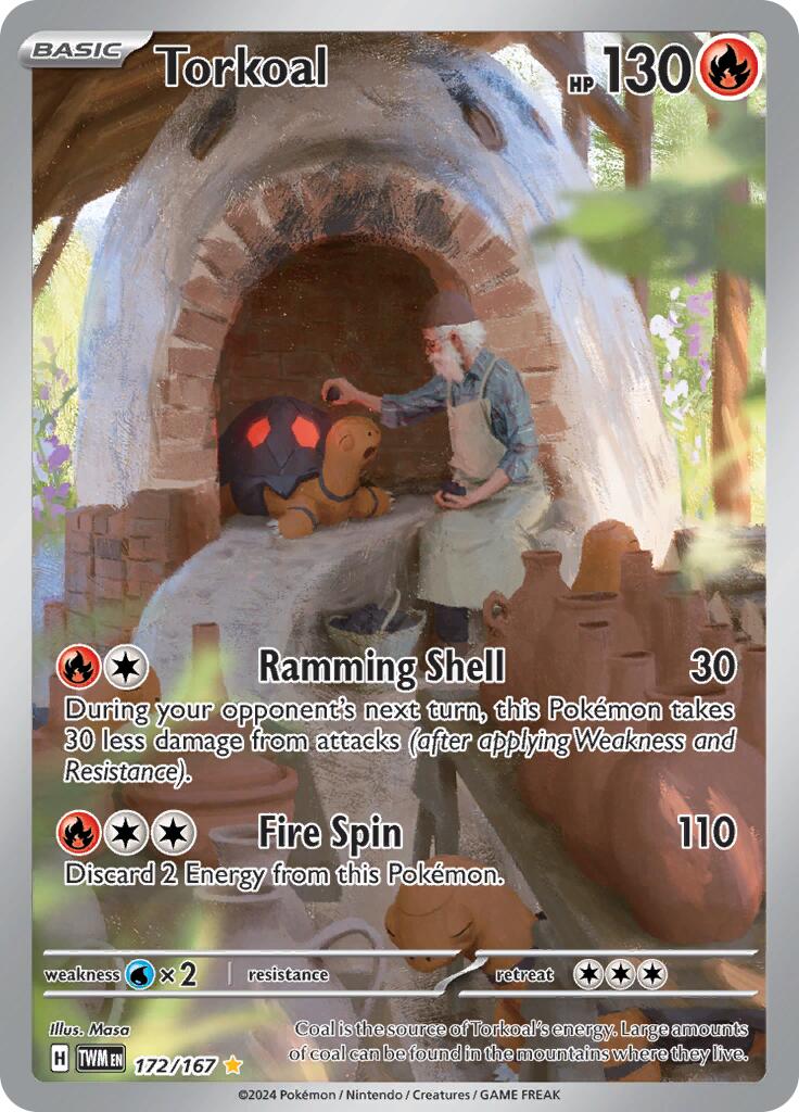 torkoal v pokemon card Torkoal (172/167) [Scarlet & Violet: Twilight Masquerade] Near Mint Holofoil