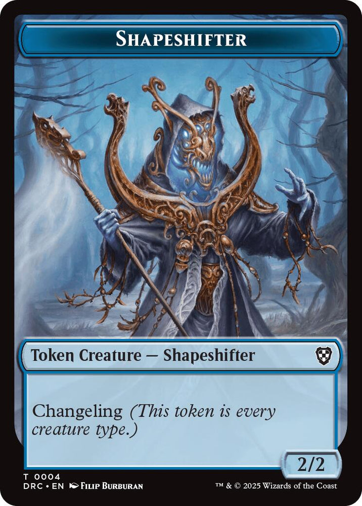Shapeshifter // Zombie (0003) Double-Sided Token [Aetherdrift Commander Tokens]