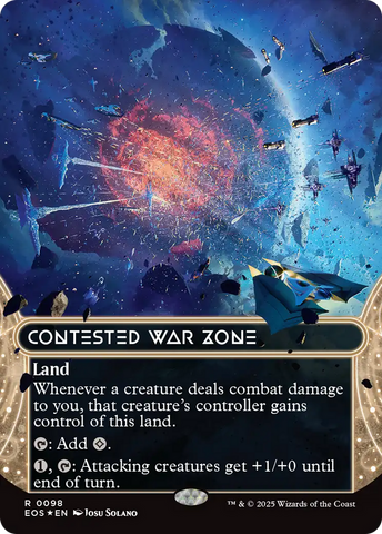 Contested War Zone (0098) (Borderless) (Galaxy Foil) [Edge of Eternities: Stellar Sights]