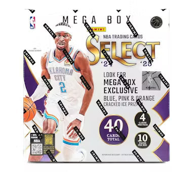 2024-25 Panini Select Basketball Mega Box (Blue/Pink/Orange Cracked Ice)