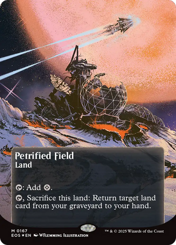 Petrified Field (0167) (Borderless) (Galaxy Foil) [Edge of Eternities: Stellar Sights]