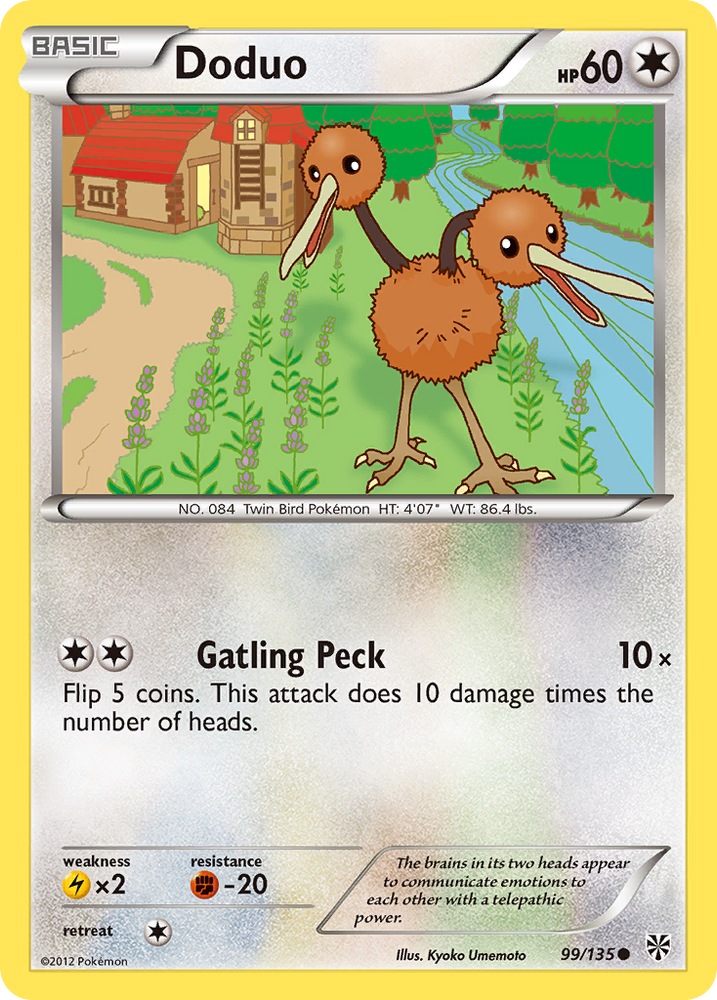 doduo pokemon card 2023 SV2a Pokemon 151 Reverse Holo Card #084/165 (Master Ball Version) This attack does 10 damage times the number of heads. 2016 Pokemon Japanese Xy Starter