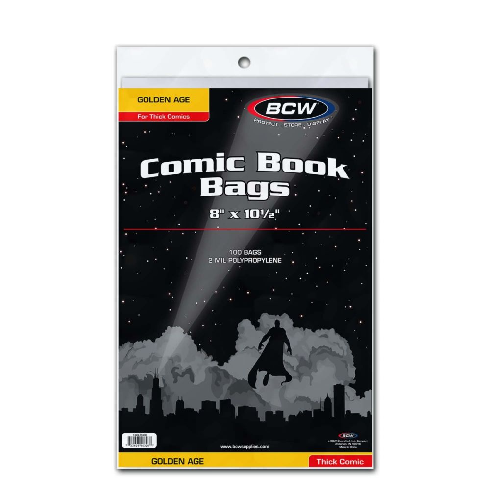 BCW Golden Comic Bags - Thick