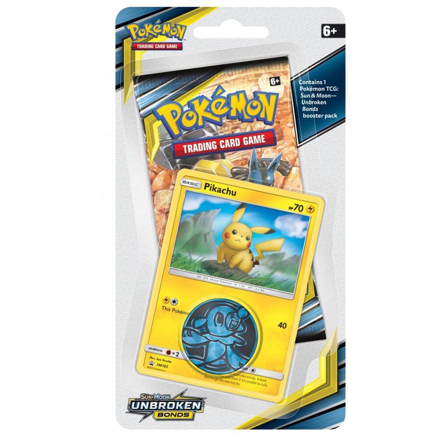Pokémon TCG: Unbroken Bonds Checklane Blister Pack with coin and Promo Pikachu