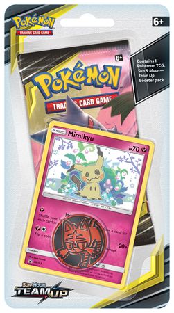 Pokémon TCG: Team Up Checklane Blister Pack with coin and Promo Mimikyu