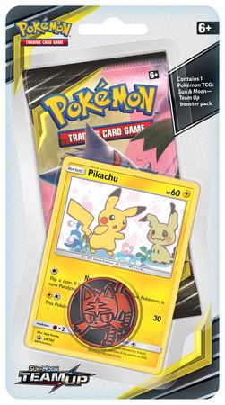 Pokémon TCG: Team Up Checklane Blister Pack with coin and Promo Pikachu