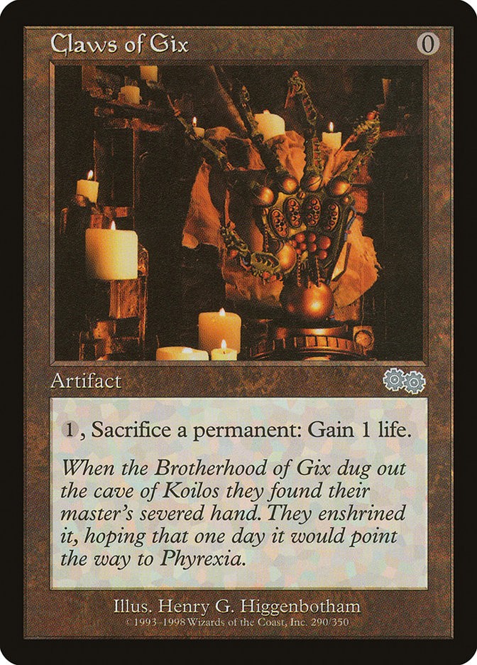 mtg urza's saga card list Claws of Gix [Urza's Saga]