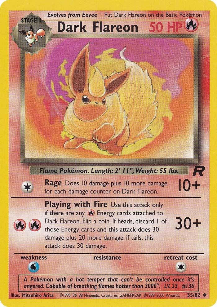 flareon pokemon card value Dark Flareon (35/82) [Team Rocket Unlimited]
